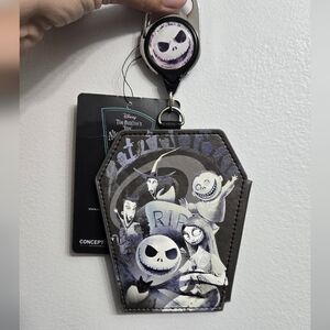 Disney Nightmare Before Christmas Coffin Card Holder Badge Reel